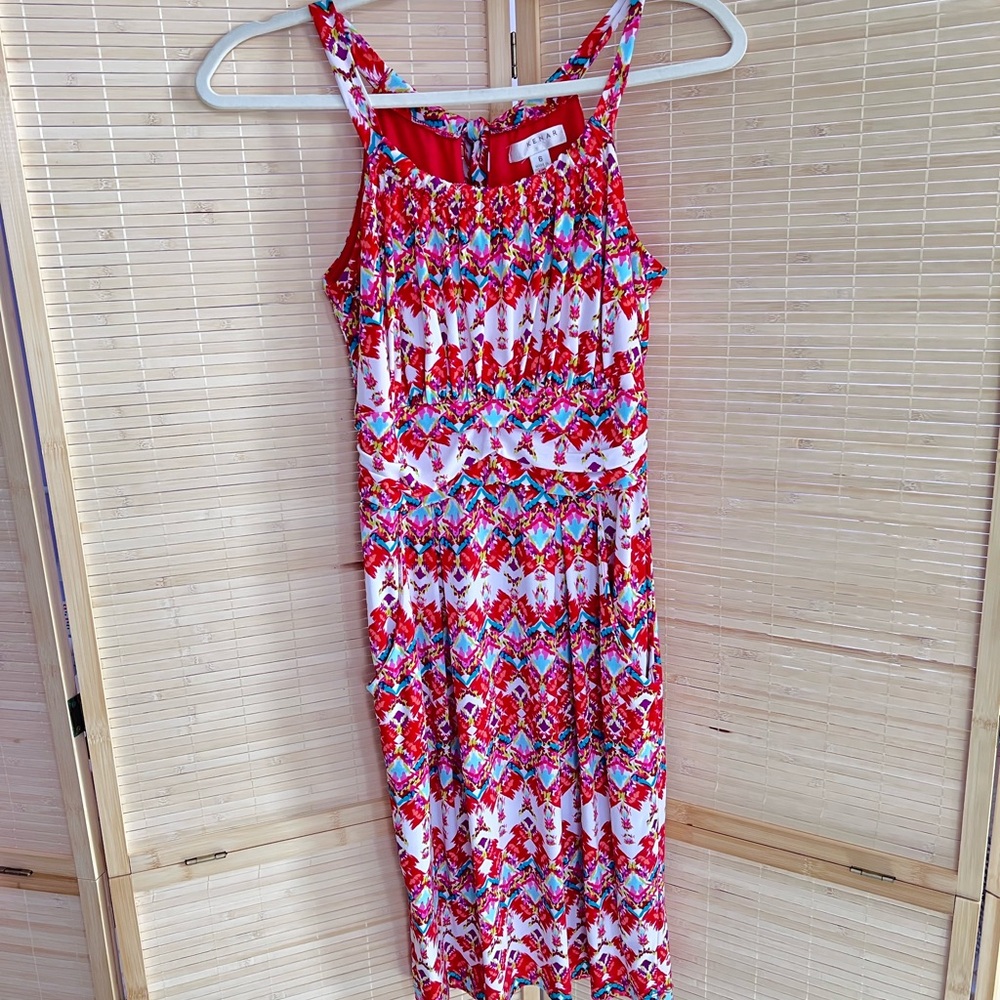 Colorful Sleeveless Midi Dress
